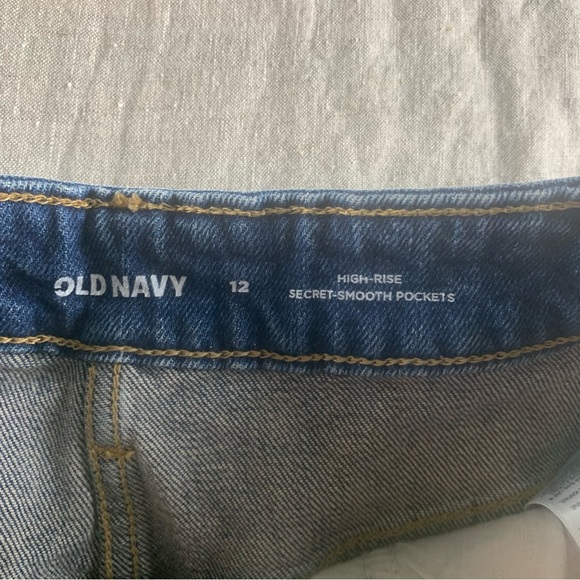 Old Navy Women’s Denim Skirt High Rise Secret Smooth Pockets Size 12 Dark Wash - Picture 11 of 14